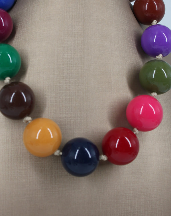 Collana Girocollo Maxi Sfere Multicolor