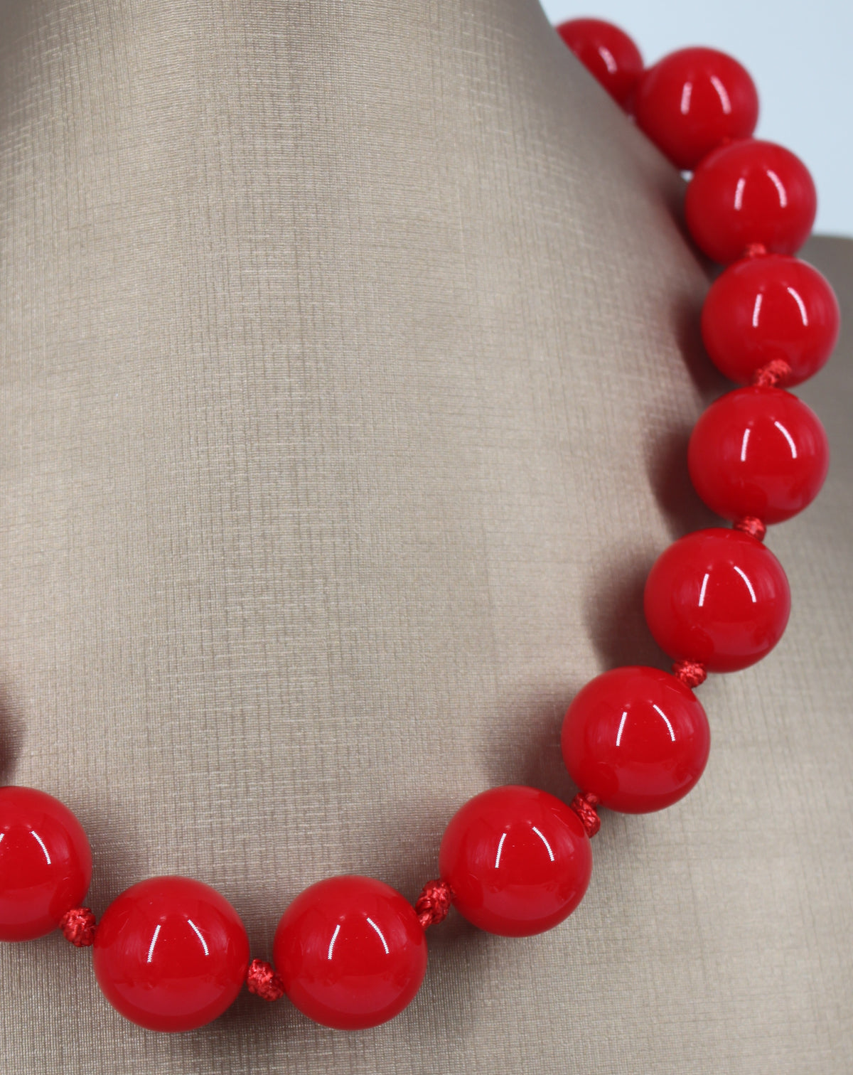 Collana Girocollo a Sfere - Rosso