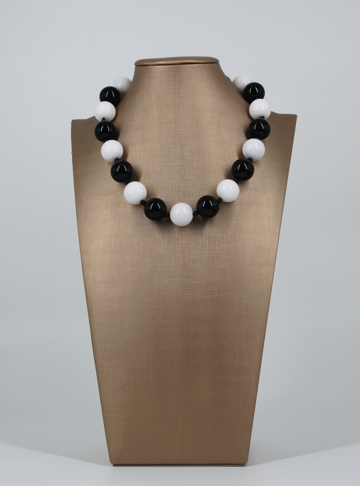 Collana Girocollo a Sfere - Bianco e Nero