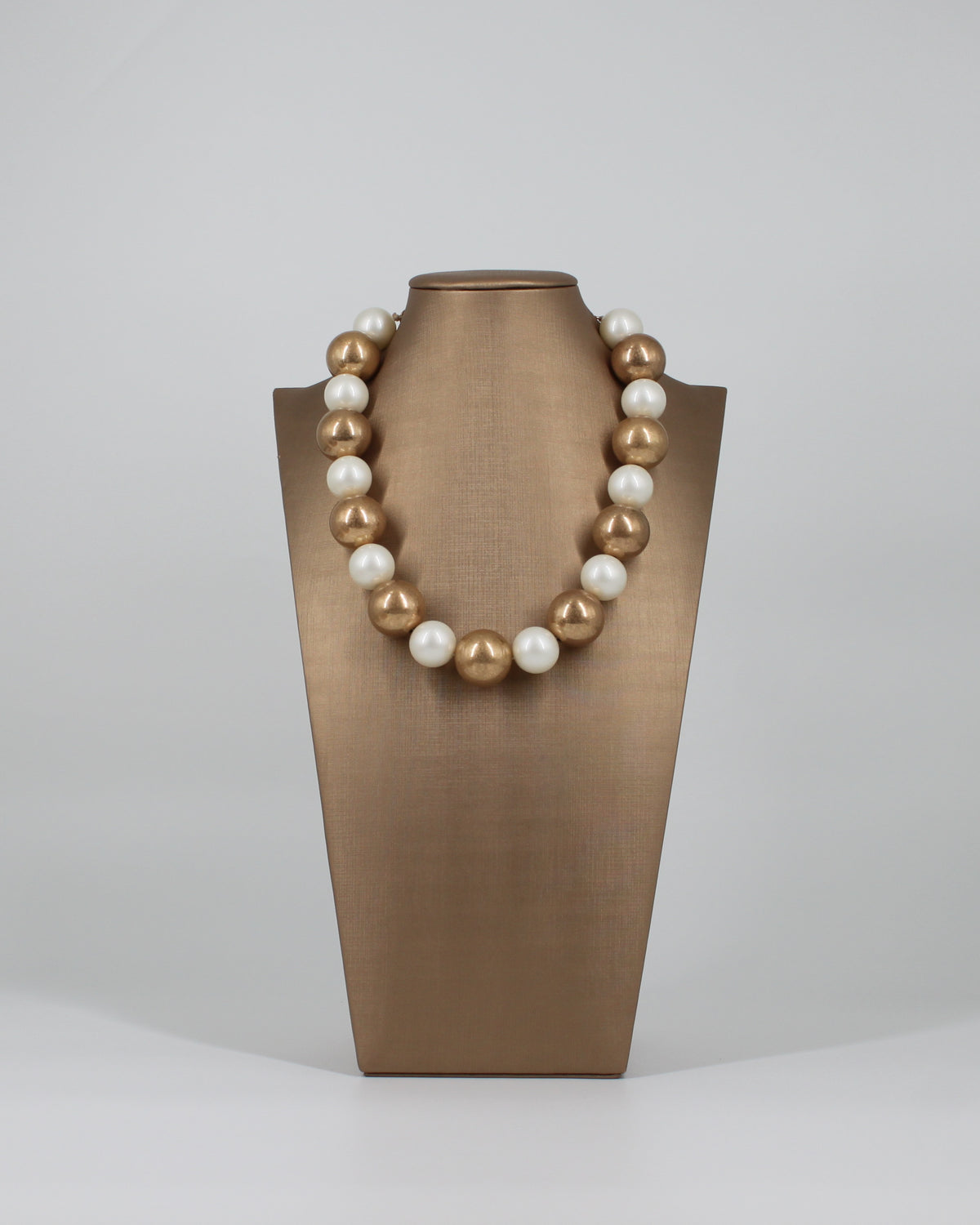 Collana Girocollo a Sfere - Oro e Bianco Perla