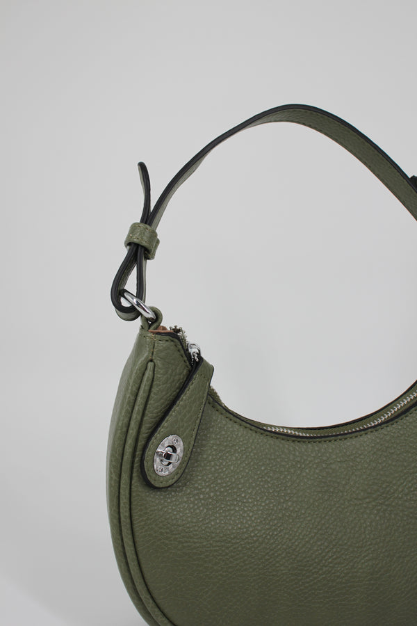 Borsa a Mezzaluna in ecopelle – Verde