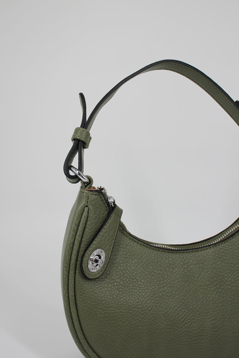 Borsa a Mezzaluna in ecopelle – Verde