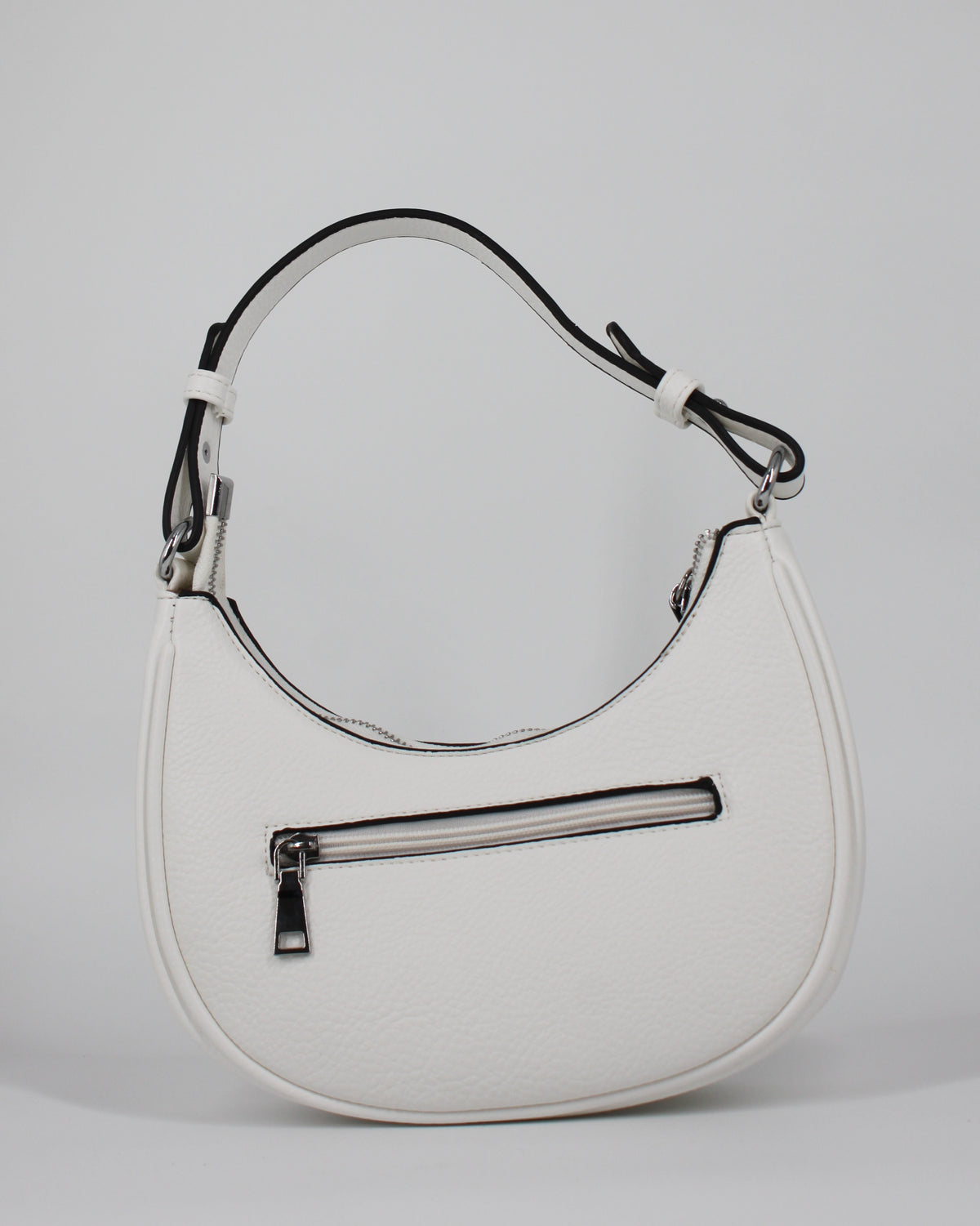 Borsa a Mezzaluna in ecopelle – Bianco
