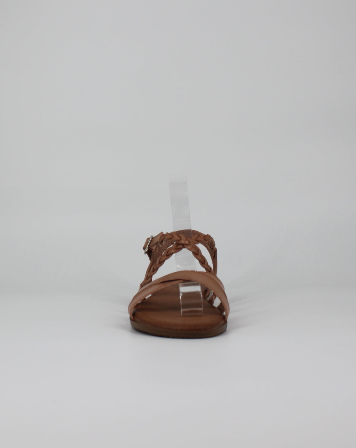 Sandalo Basso in ecopelle con Listini Intrecciati – Khaki