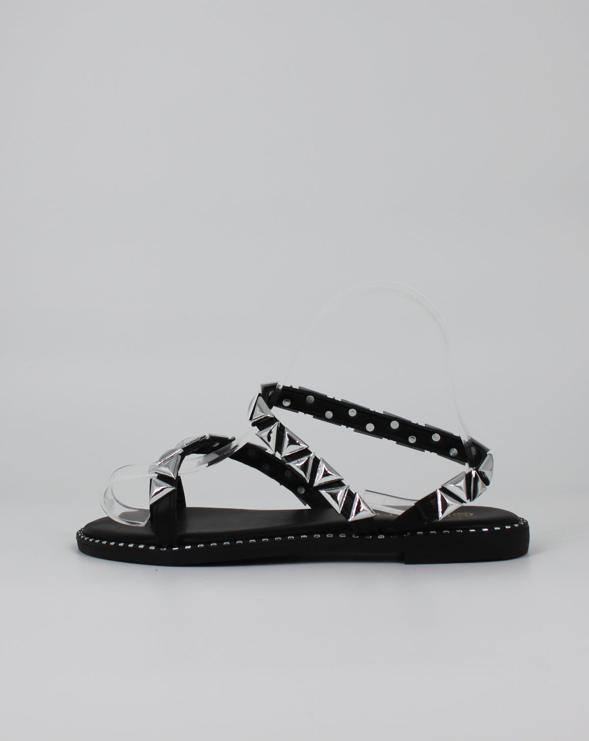 Sandalo Basso con Borchie - Nero
