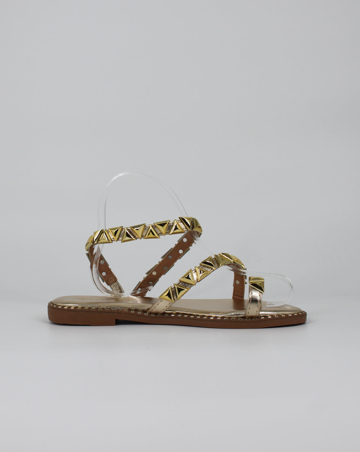 Sandalo Basso con Borchie - Oro