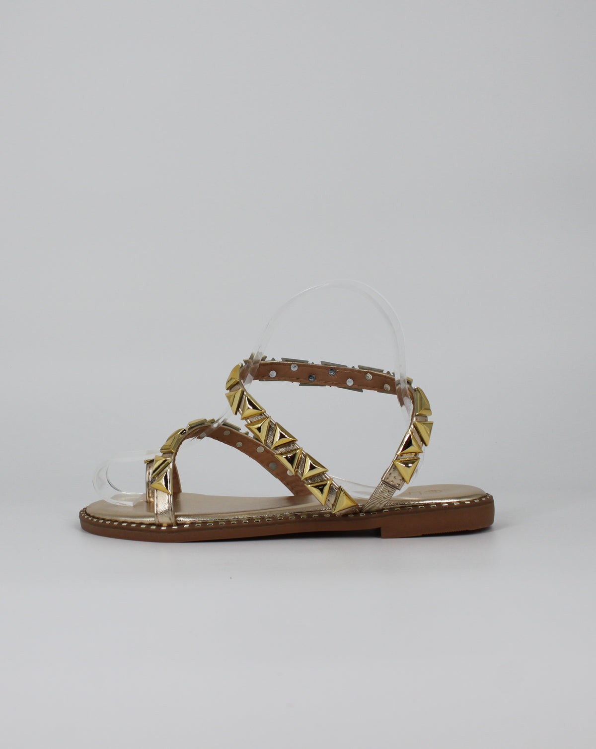 Sandalo Basso con Borchie - Oro