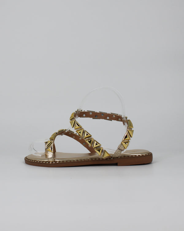 Sandalo Basso con Borchie - Oro