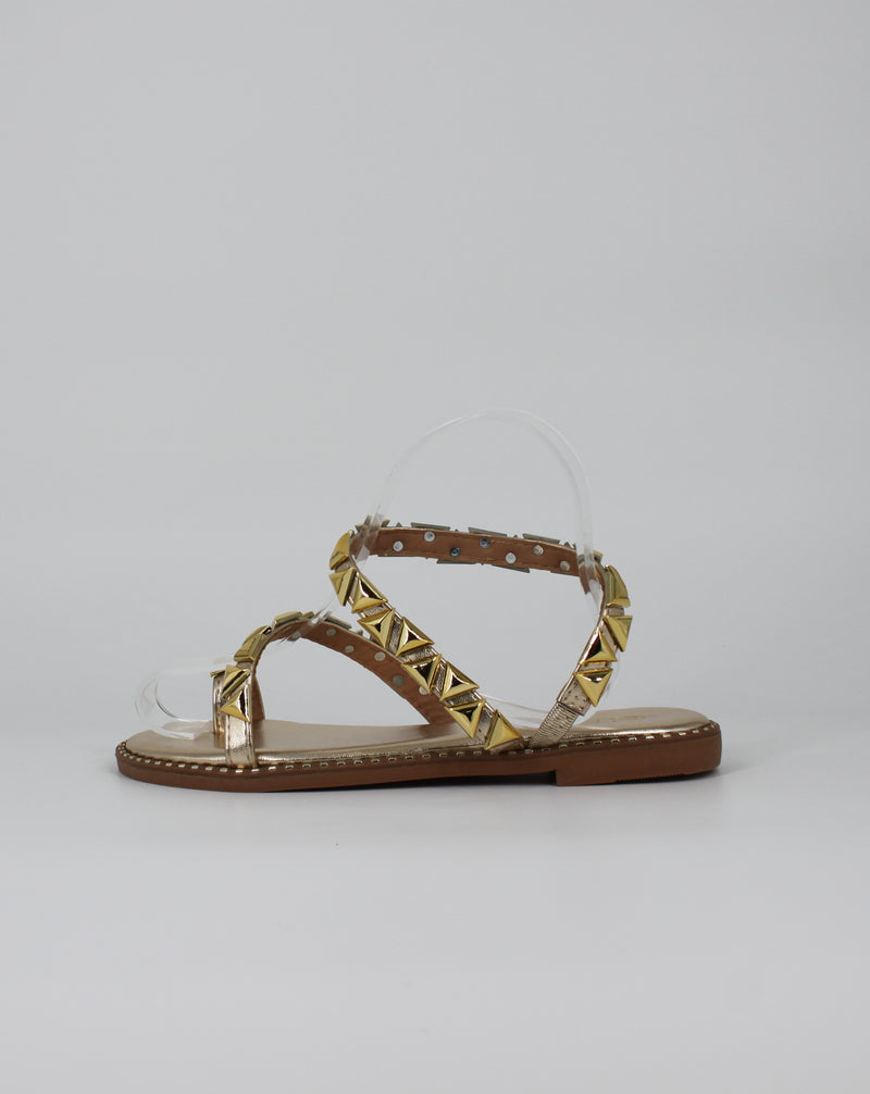 Sandalo Basso con Borchie - Oro