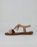 Sandalo basso con Frange - Beige