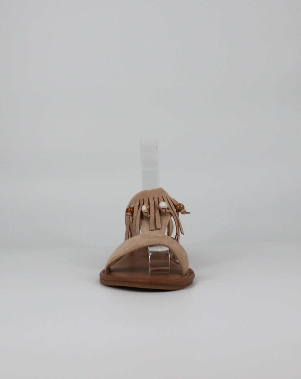 Sandalo basso con Frange - Beige