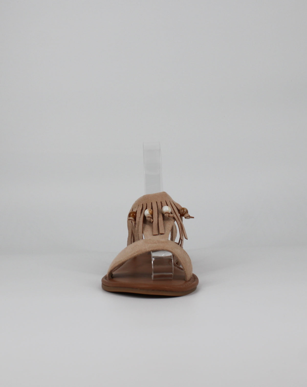 Sandalo basso con Frange - Beige