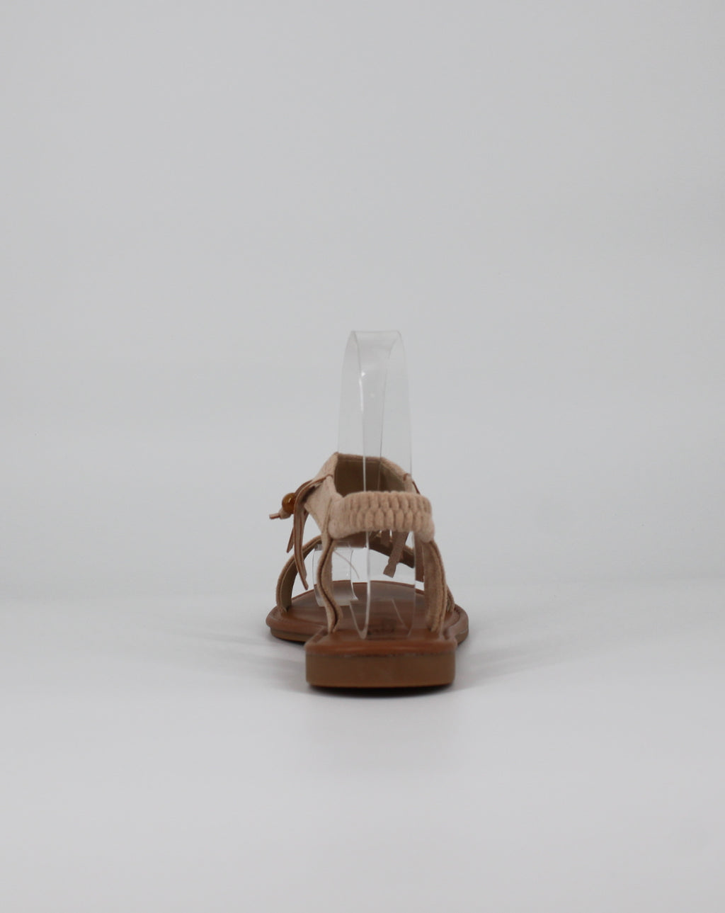 Sandalo basso con Frange - Beige