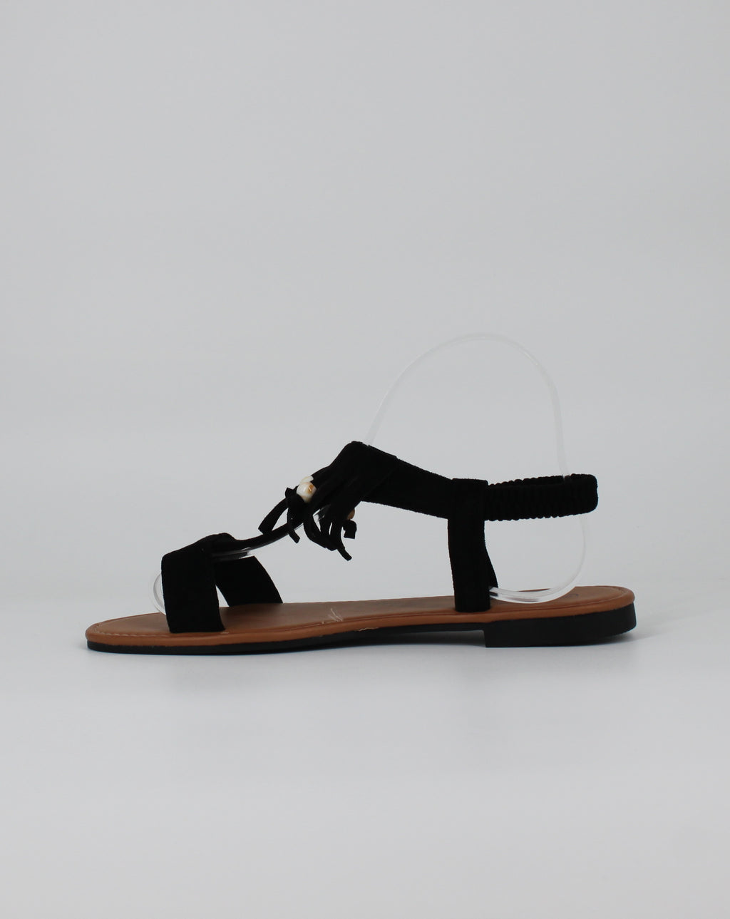 Sandalo basso con Frange - Nero