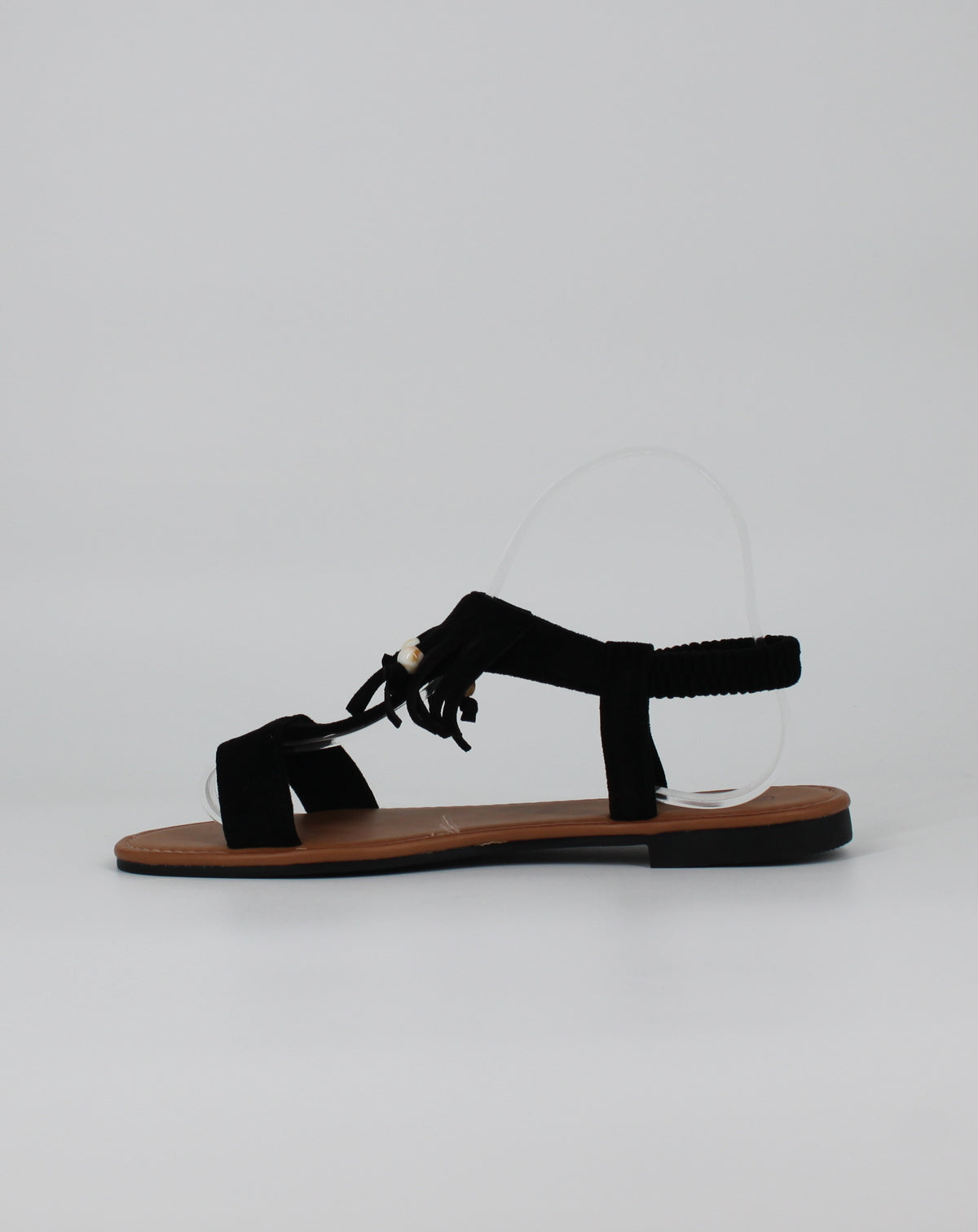 Sandalo basso con Frange - Nero