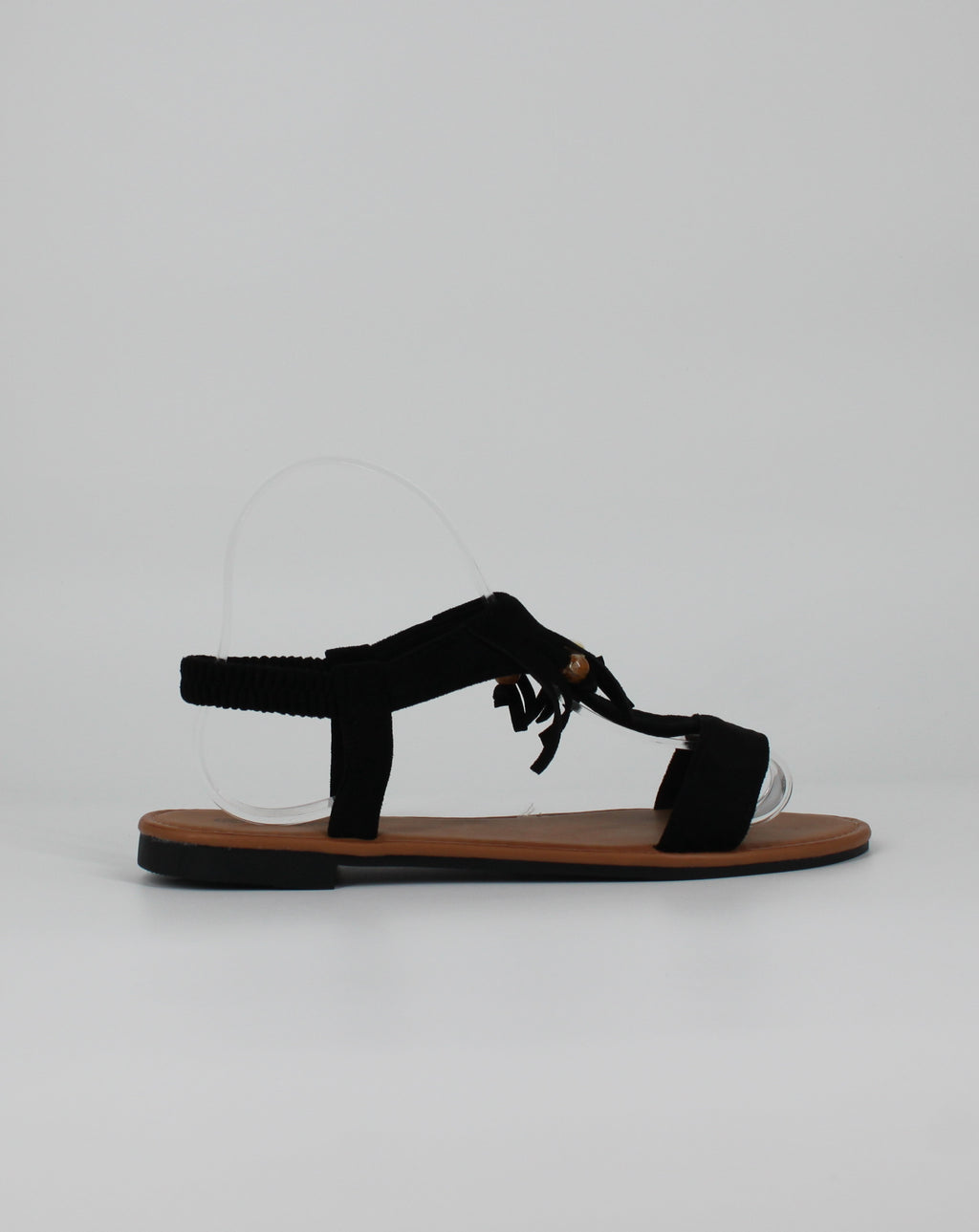 Sandalo basso con Frange - Nero