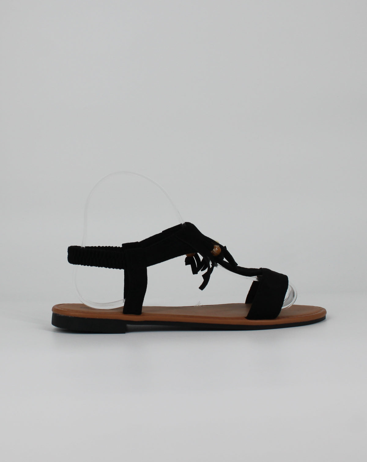 Sandalo basso con Frange - Nero