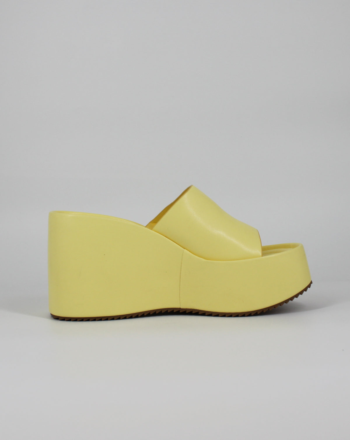 Sabot Donna con Zeppa Alta e Plateau – Giallo Pastello