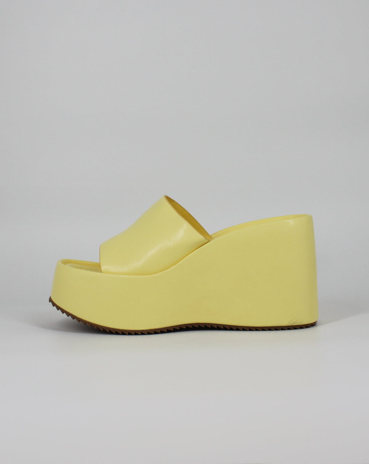 Sabot Donna con Zeppa Alta e Plateau – Giallo Pastello