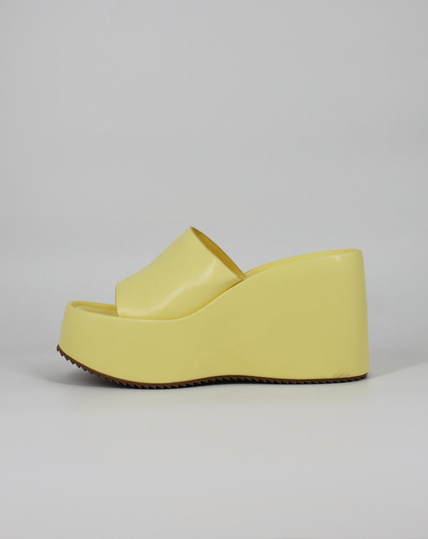 Sabot Donna con Zeppa Alta e Plateau – Giallo Pastello
