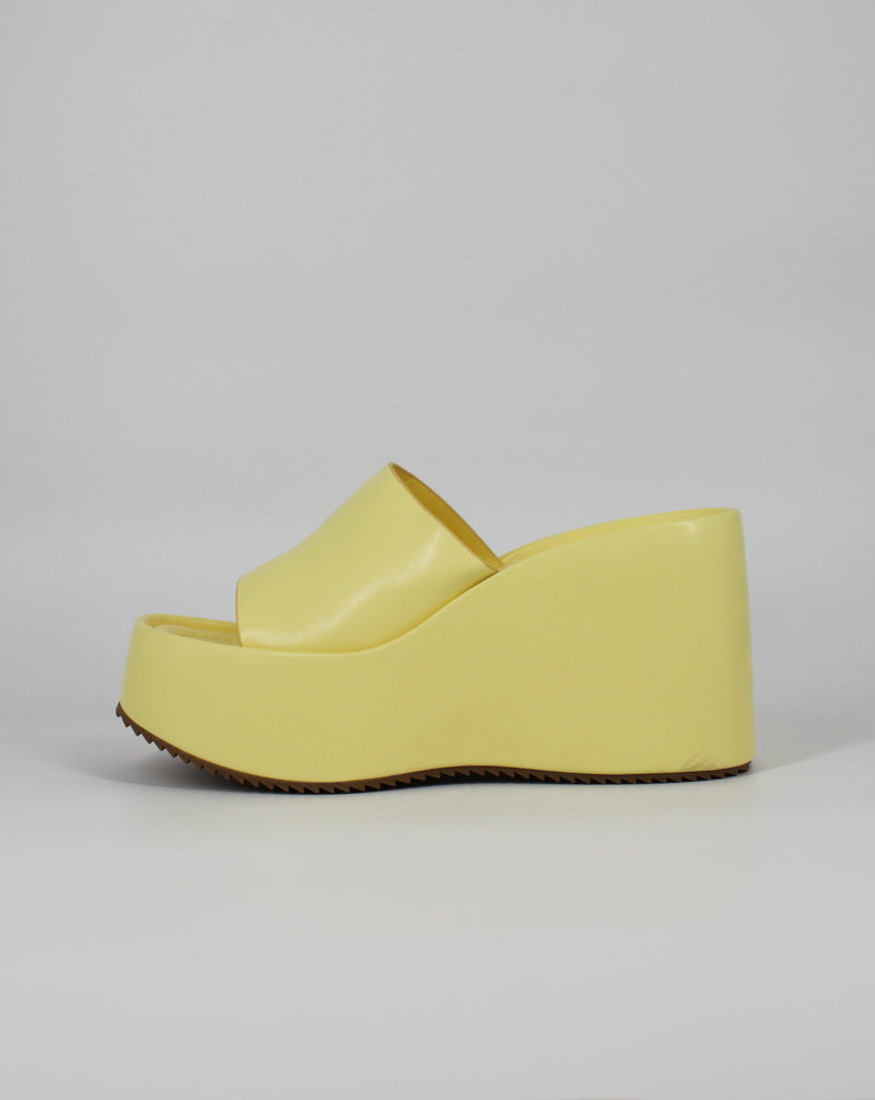 Sabot Donna con Zeppa Alta e Plateau – Giallo Pastello