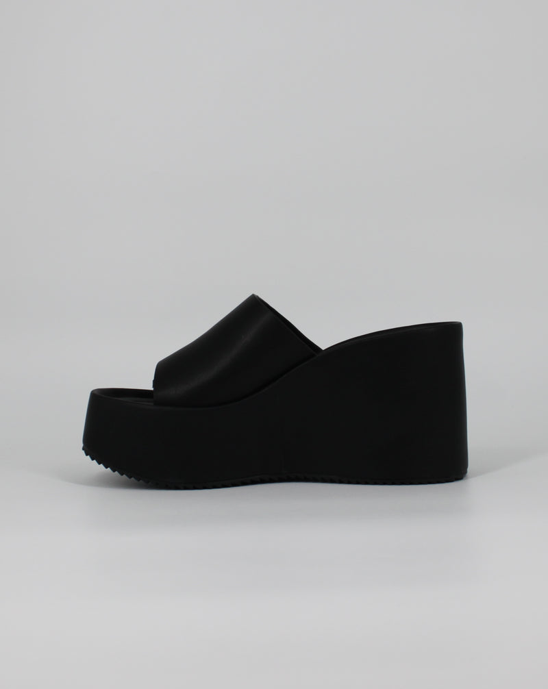 Sabot Donna con Zeppa Alta e Plateau – Nero