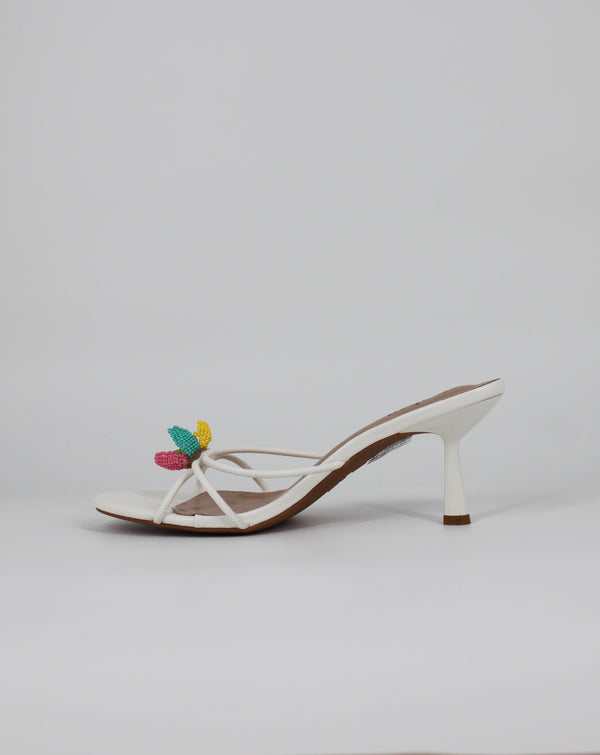 Sandali Sabot  con Listini e Dettaglio Bijou Multicolor - Bianco