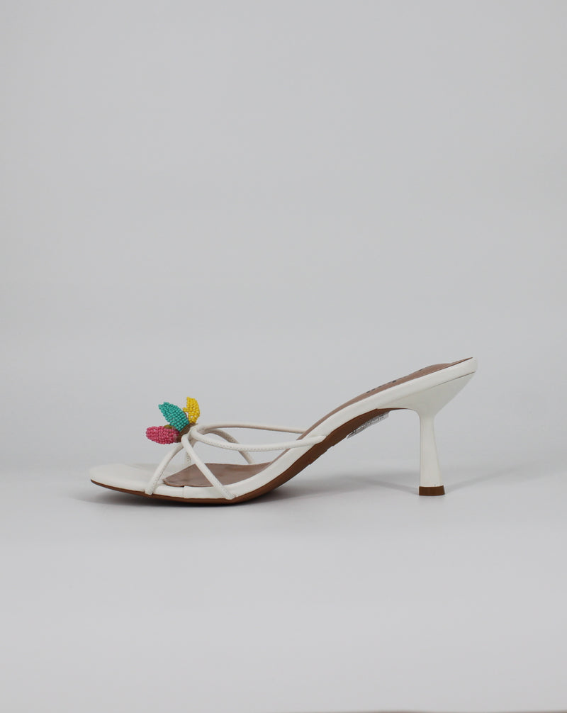 Sandali Sabot  con Listini e Dettaglio Bijou Multicolor - Bianco