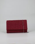 Borsa Clutch Glitterata con Tracolla a Catena - Fucsia
