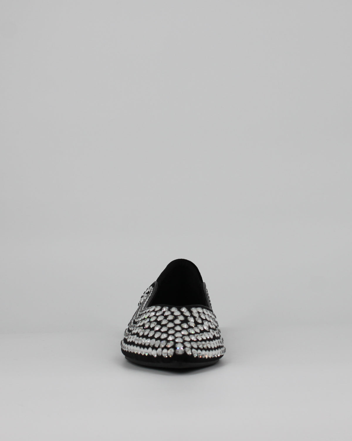 Ballerine  Scamosciate con Strass e Cristalli - nero