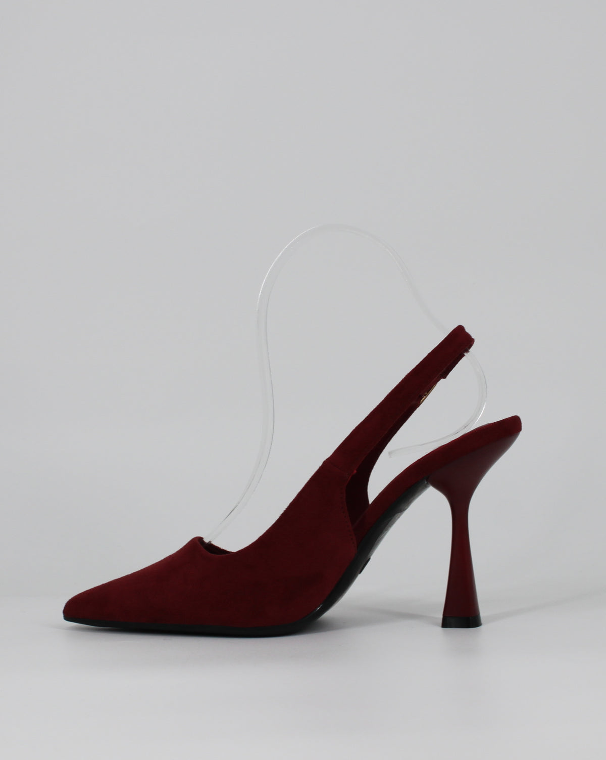 Scarpe con Tacco Aperte Dietro – Rosso Bordeaux Suede