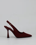Scarpe con Tacco Aperte Dietro – Rosso Bordeaux Suede