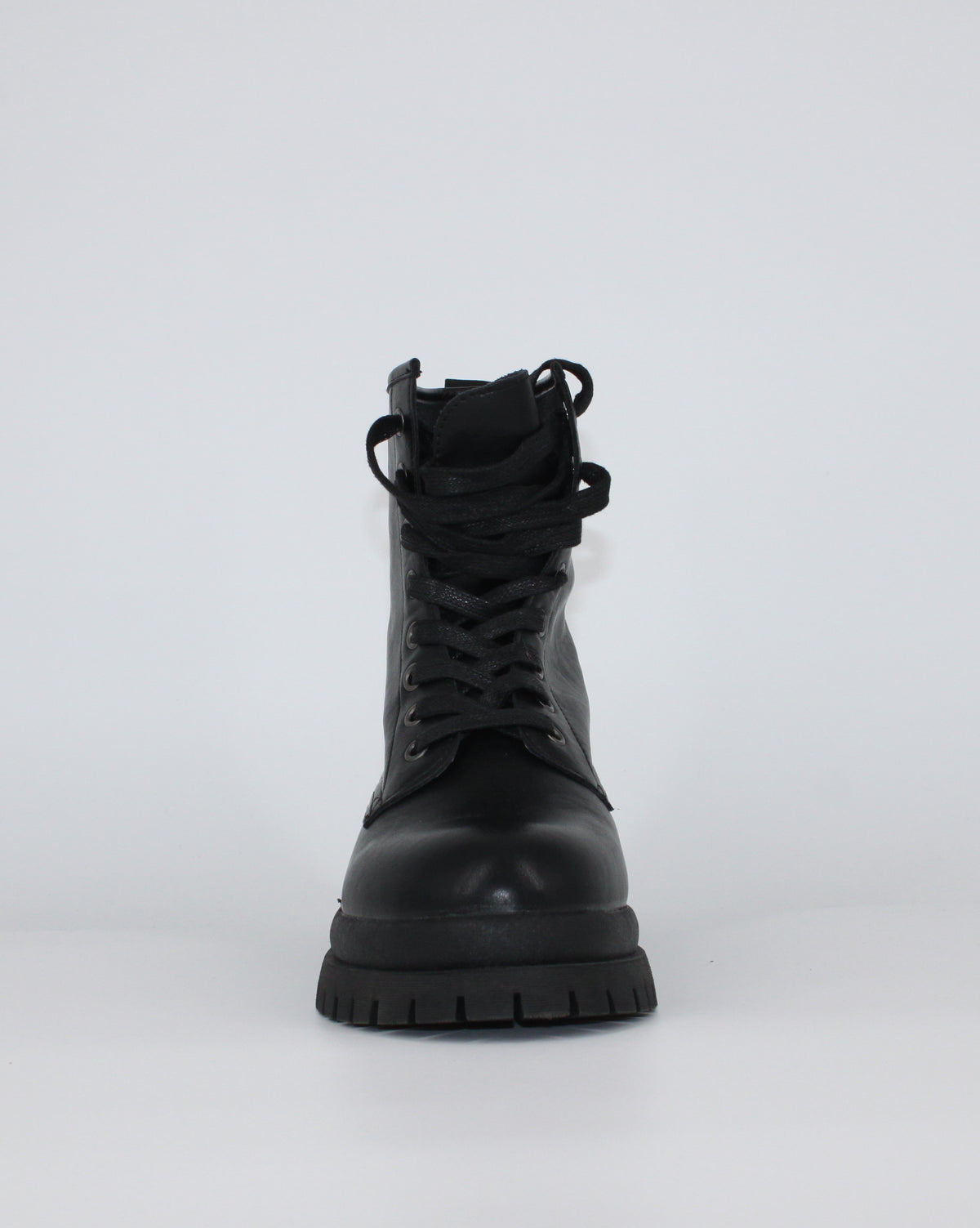 Anfibi in pelle stile urbano- nero