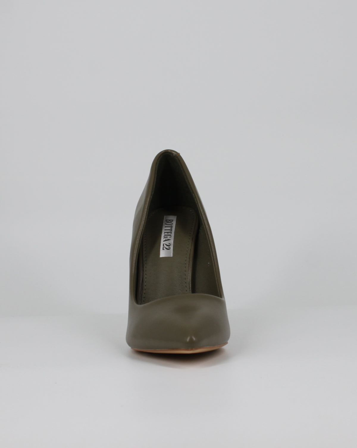 Décolleté Classica in ecopelle  con Tacco a Stiletto - Verde Oliva