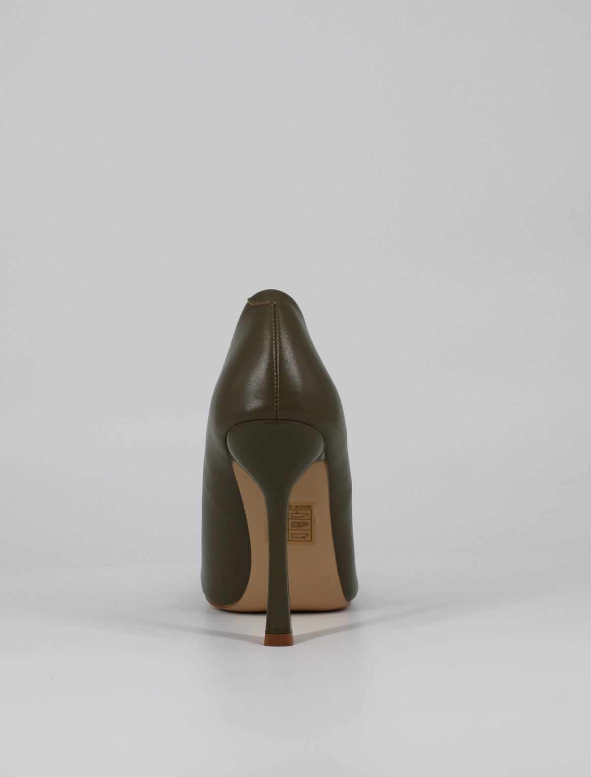 Décolleté Classica in ecopelle  con Tacco a Stiletto - Verde Oliva