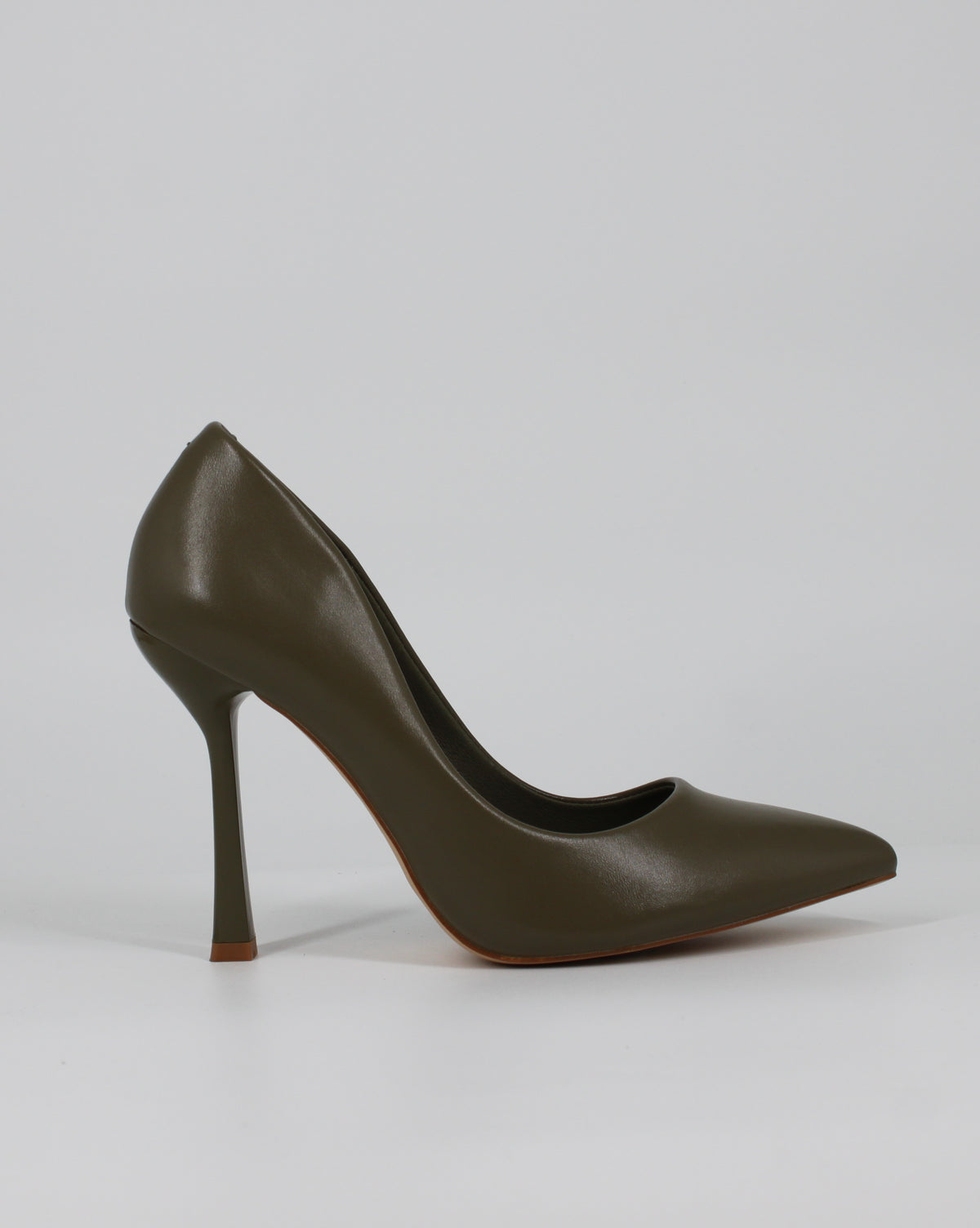 Décolleté Classica in ecopelle  con Tacco a Stiletto - Verde Oliva