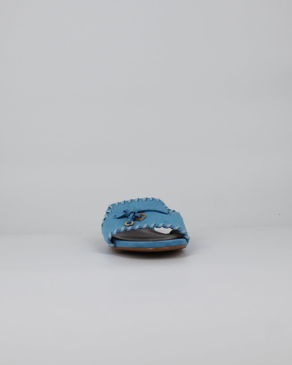 Sandalo flat in camoscio -Blue