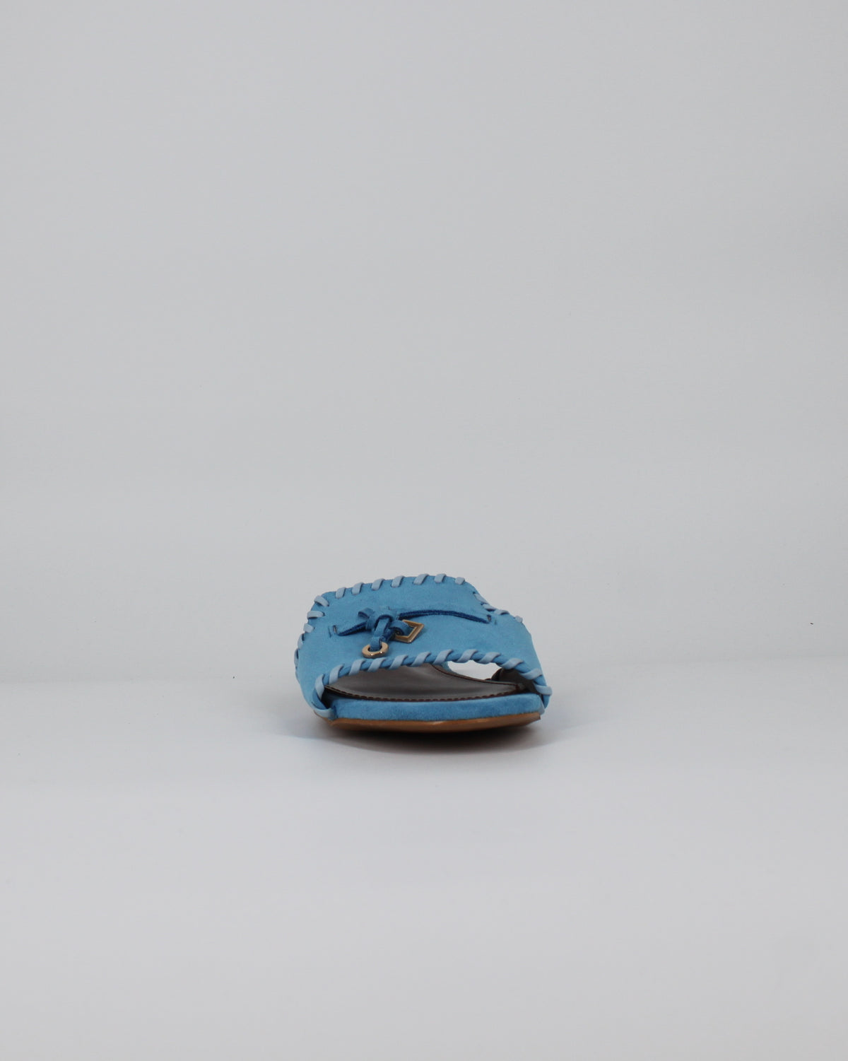 Sandalo flat in camoscio -Blue