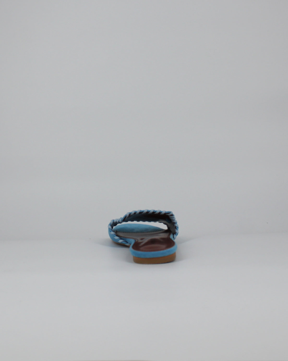 Sandalo flat in camoscio -Blue