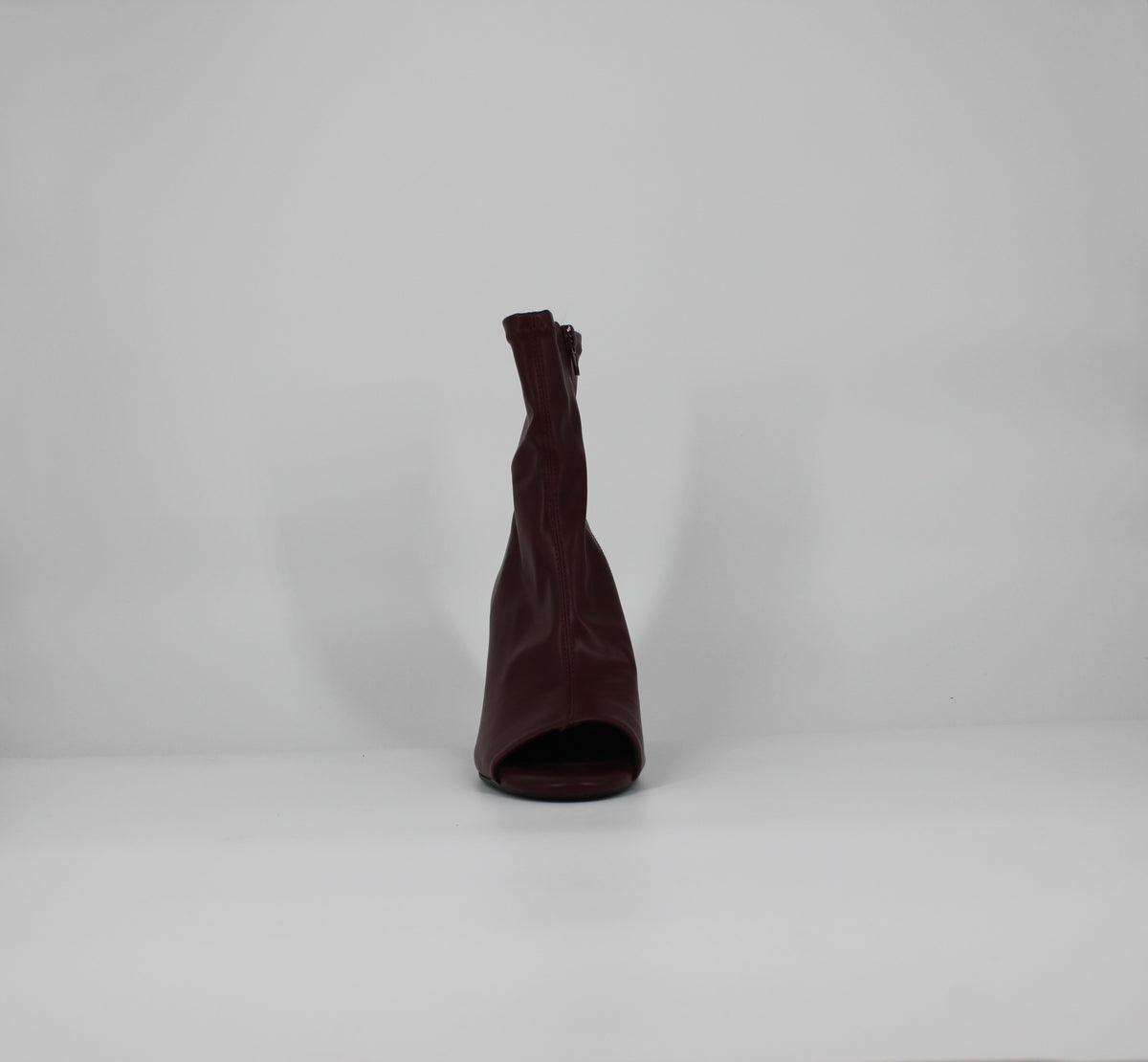 Stivaletto Open-Toe ecopelle- Bordeaux