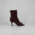 Stivaletto Open-Toe ecopelle- Bordeaux