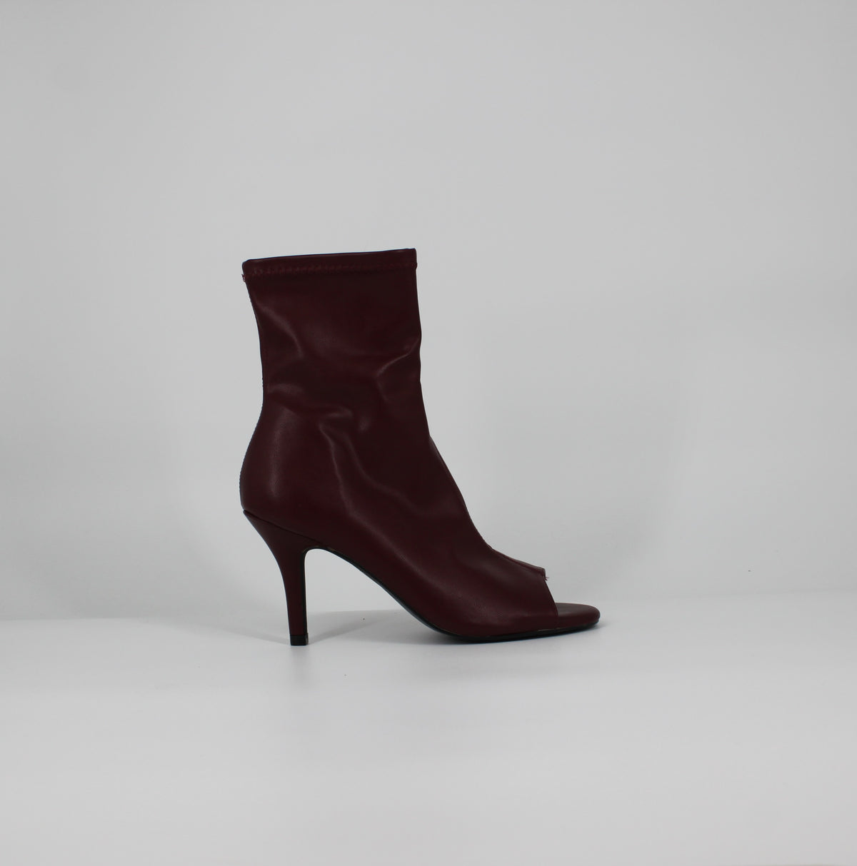 Stivaletto Open-Toe ecopelle- Bordeaux
