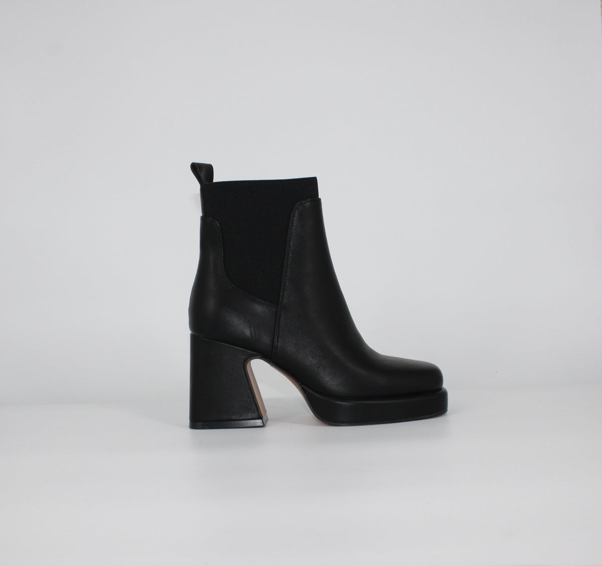 Stivaletto Donna  con Tacco Largo - Nero