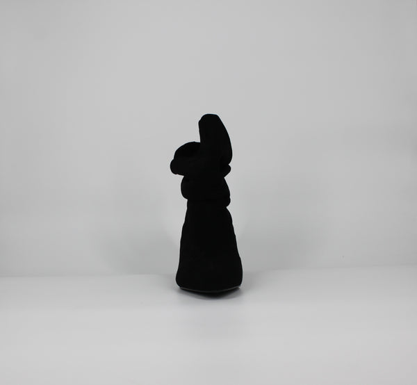 Tronchetto Donna Scamosciato con Punta e Tacco Basso -  Nero