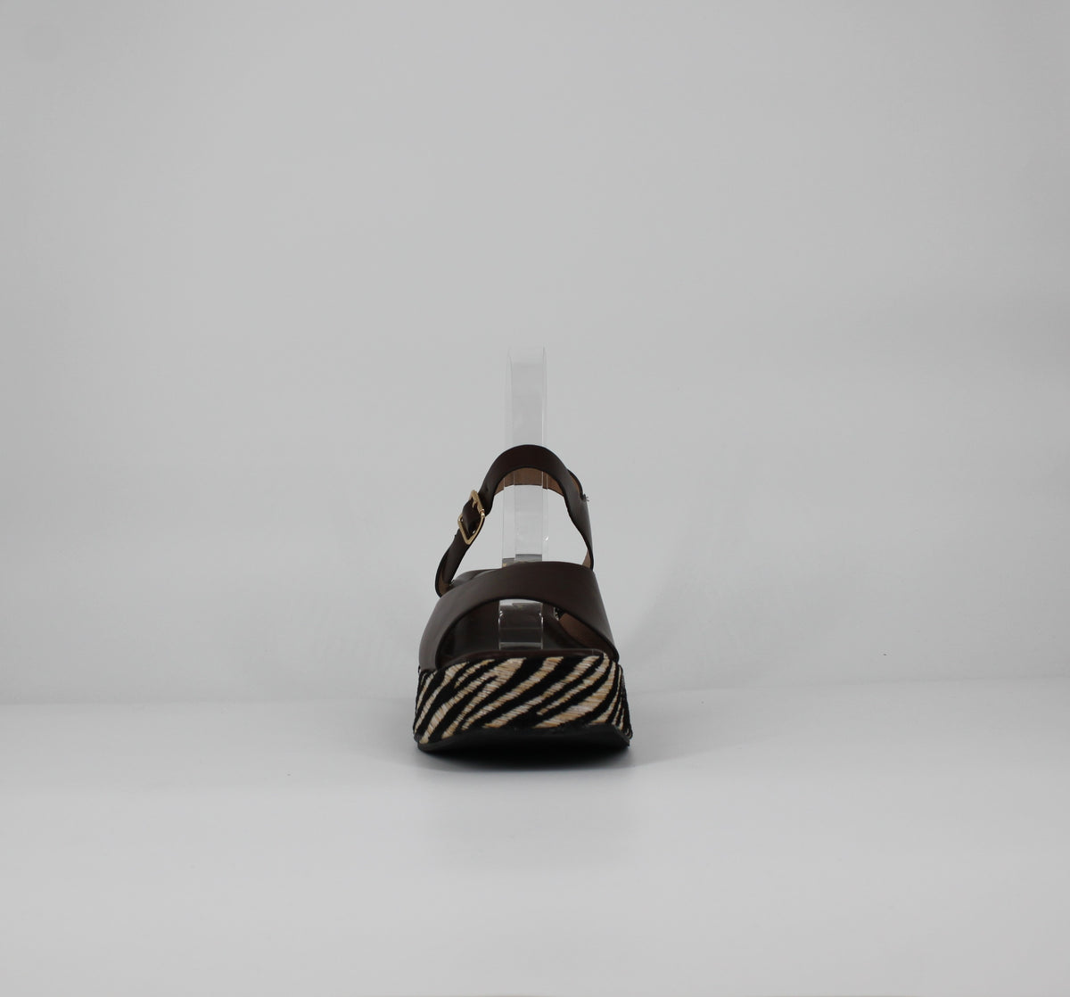Sandali Platform  con Suola Zebrata- Marrone