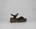 Sandali Platform  con Suola Zebrata- Marrone