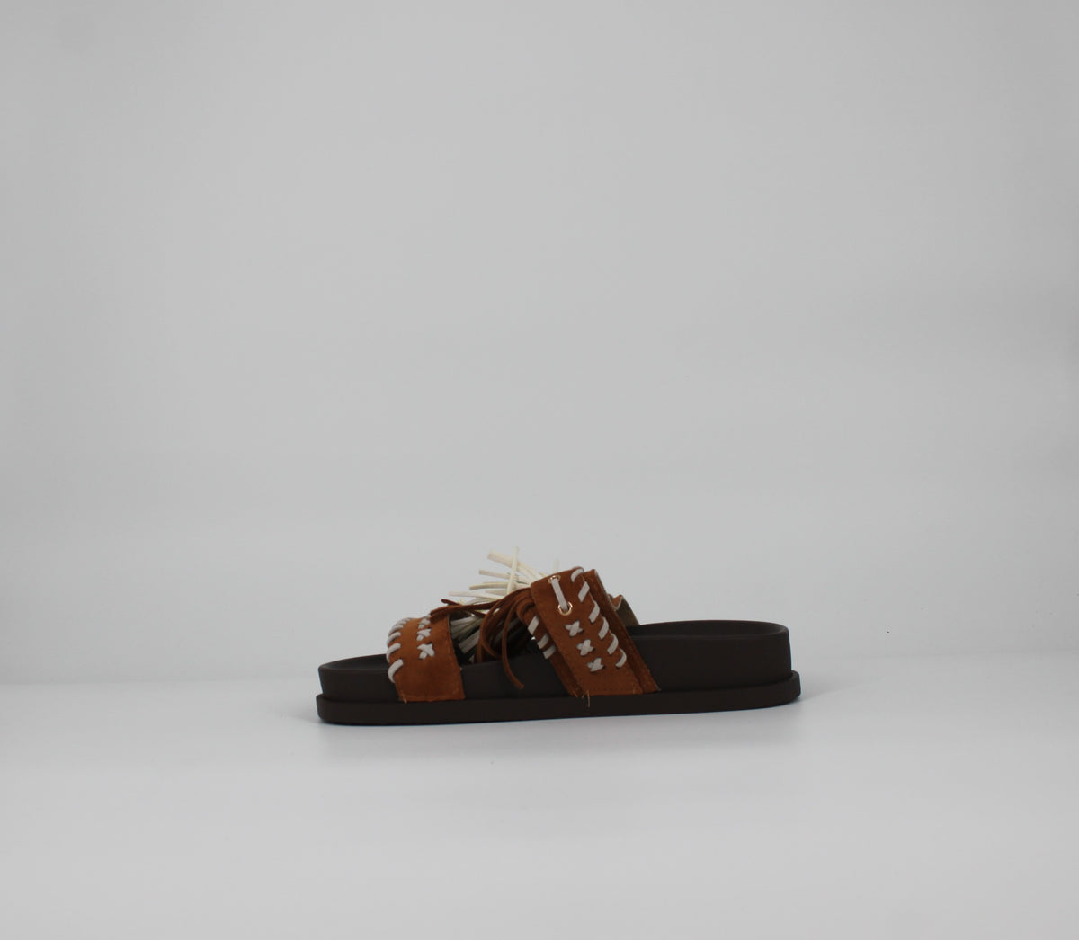 Ciabatte Platform in camoscio  - Camel
