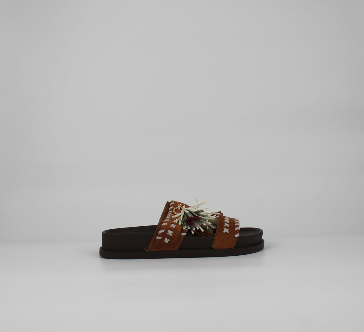 Ciabatte Platform in camoscio  - Camel