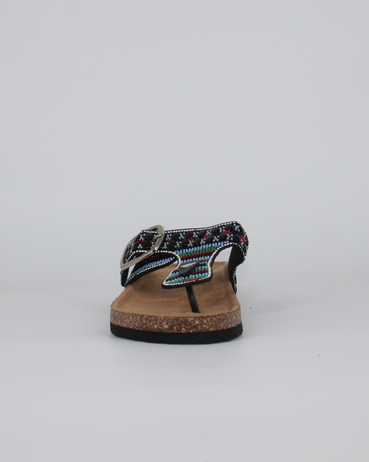 Sandali Infradito Bio con Perline e Strass – Nero