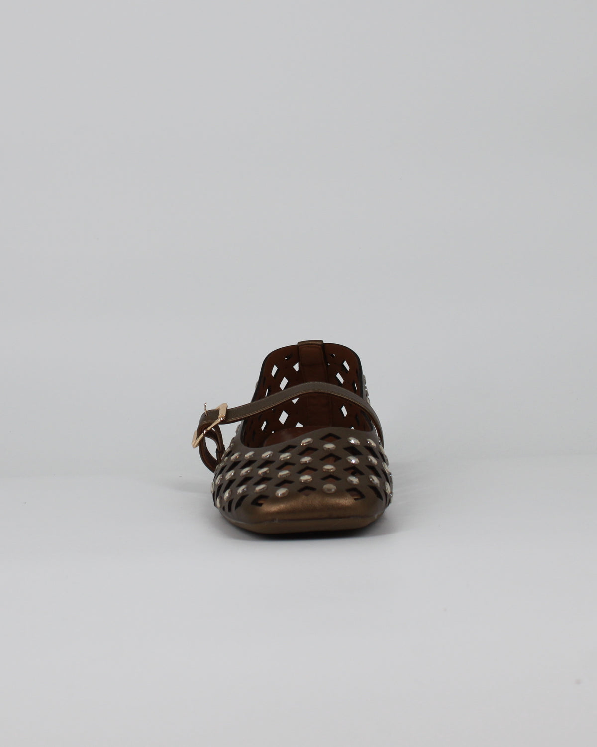 Ballerine Mary Jane Traforate – Bronzo Metallizzato